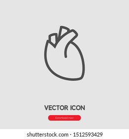 human heart icon vector. Linear style sign for mobile concept and web design. heart symbol illustration. Pixel vector graphics - Vector.