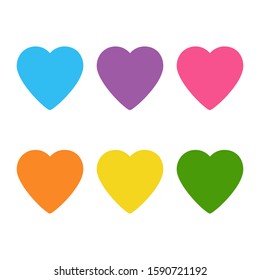 human heart icons signs or symbols for love - simple vector graphic.