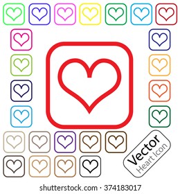human heart icons ( signs ) or symbols for love - simple vector graphic. This illustration has the love icon useful for websites, documents, printing, postcards and others