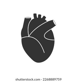 Icono de corazón humano.Ilustración vectorial aislada en fondo blanco.Eps 10.