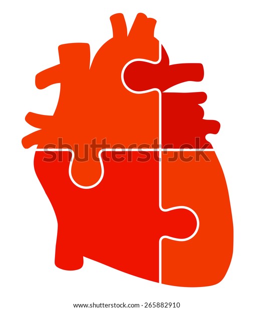 Download Human Heart Jigsaw Puzzle Pieces Abstract Stock Vector ...