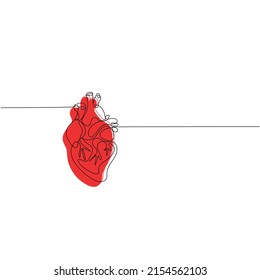 Imágenes prediseñadas para vectores de arte de línea de corazón humano 