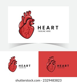Plantilla de diseño del logotipo del corazón humano.