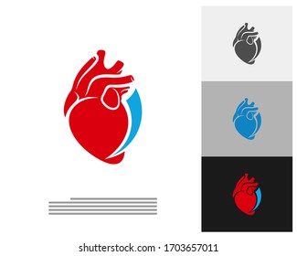 Plantilla vectorial del logotipo del corazón humano, conceptos de diseño del logotipo del corazón humano creativo