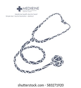 Human heart and lungs icon. Phonendoscope. Vector illustration.