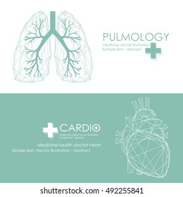 Human Heart And Lungs Icon. Vector Illustration.