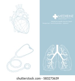 Human heart and lungs icon. Vector illustration.