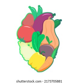 human heart made of vegetables, healthy eating, self care