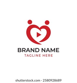 Human heart media logo design for media company