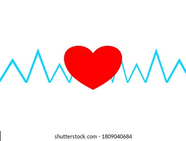 Human heart medical cardiogram vector image. Cardiology. Myocardial infarction. Health and medicine. Heartbeat. Heart symbol. Place for your text. Poster. Booklet. Vector image.