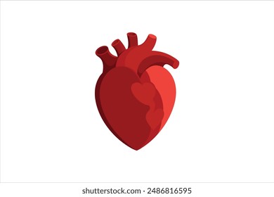 Corazón humano en una ilustración de Arte vectorial gris