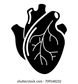 Human heart organ icon . Simple illustration of human heart organ vector icon for web design isolated on white background