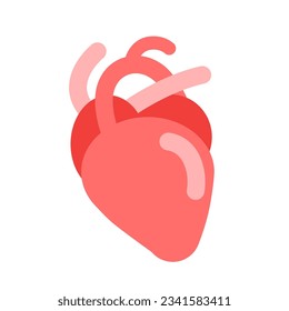 Human heart organ icon vector illustration design, cute flat icon design