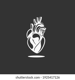 Human Heart Organ Logo Design Vector