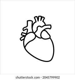 Icono del logotipo del vector Esquema del corazón humano 