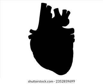 Arte vectorial de la silueta del corazón humano