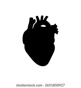 Human heart silhouette vector flat illustration design. 
