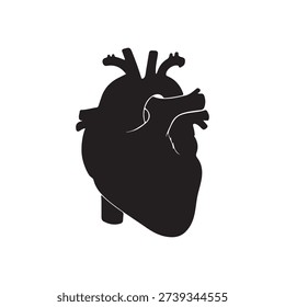 Human heart silhouette vector flat illustration design. 
