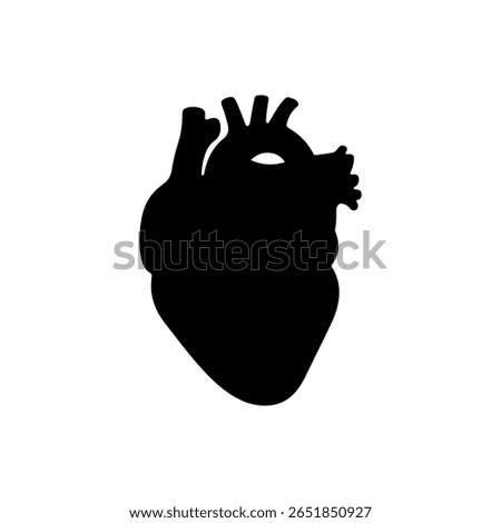 Human heart silhouette vector flat illustration design. 