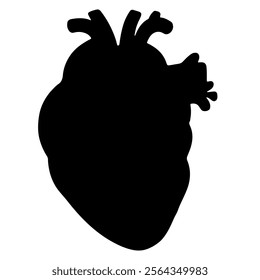  Human heart silhouette vector icon sign symbol illusion.
