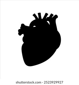 Human heart silhouette vector illustration on white background

