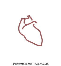 icono del vector del corazón humano