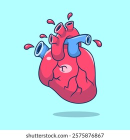 
Human heart vector illustration in cartoon style