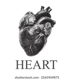 human heart vector illustration stipple effect. retro vintage halftone elements for mixed media design. dotted pop art style.