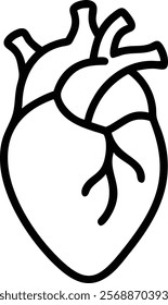 human heart vector on white background