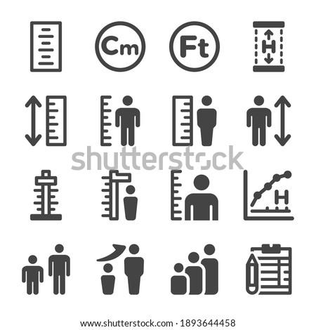 human height icon set,vector and illustration