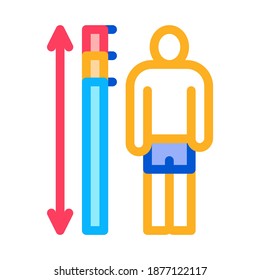 vector de icono de medición de altura humana. signo de medición de la altura humana. ilustración de símbolo de color