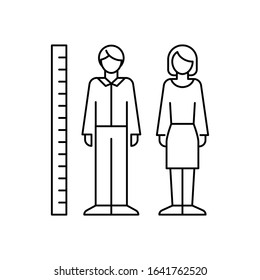 Human Height Measurement Vector Icon Line Style