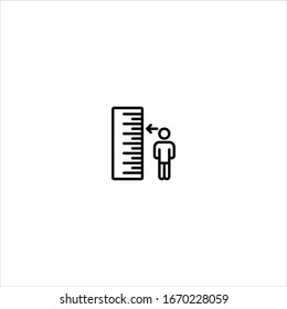 Human Height Outline Icon Illustration- Vector