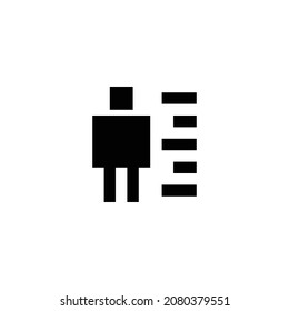 Human Height Pixel Perfect Icon Design. Flat Style Design Isolated On White Background. Vector Illustration