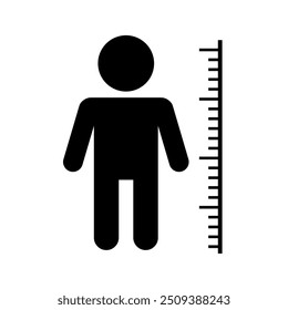 Human height symbol isolated on white background. Symbol vector
