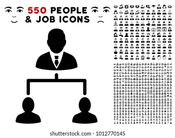 Human Hierarchy pictograph with 550 bonus pitiful and happy men pictograms. Vector illustration style is flat black iconic symbols.