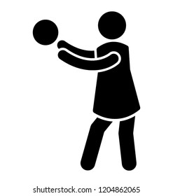 Human hitting a ball with hands volleyball icon