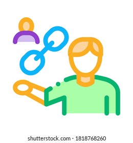 Vector de iconos de la cadena de retención humana. Símbolo de la cadena de retención humana de contorno. Ilustración de símbolo de contorno aislado
