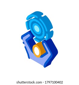 Human Hold Target Icon Vector. Isometric Human Hold Target sign. color isolated symbol illustration