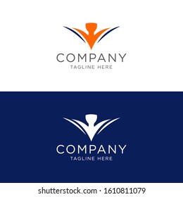 Human holding company logo template