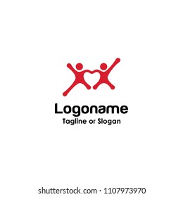 Human holding hand together logo concept