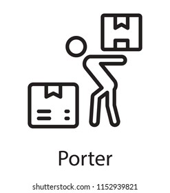 
Human holding and placing the packages, doing warehouse management, icon for porter 
