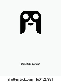 human holding a telescope to observe. logo template