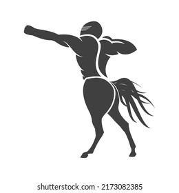 Human horse soldier vector design