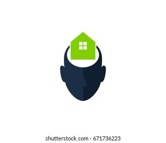 Human House Icon Logo Design Element