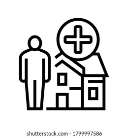 human and house for rent line icon vector. human and house for rent sign. isolated contour symbol black illustration