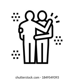 human hugs line icon vector. human hugs sign. isolated contour symbol black illustration