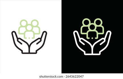 Fundo de ícone humano branco e preto