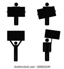 human icon with board art vector illustration