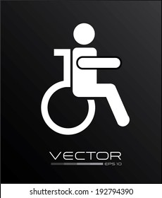Human icon design over black background,vector illustration